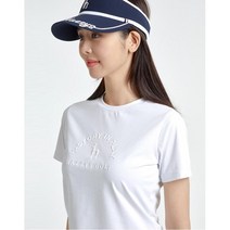 [21SS 헤지스 골프 여성]화이트 HAZZYS 빅로고 반팔 라운드 티셔츠HWTS1B452WT