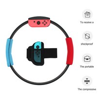 게임 스포츠 밴드 조절 가능한 탄성 다리 고정 스트랩 및 비 슬립 링 콘 그립 키트 Nintendo Switch Ring Fit Adventure|교체부품&액세사리|, 1개, Black
