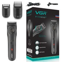 남자바리깡 VGR 1-20mm 조절 가능한 헤어 수염 트리머 남성용 클리퍼 전기 이발 기계 20 길이 설정 충전식, [01] retail box