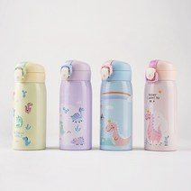 푸코 리틀다이노 어린이 물병 보온보냉병 원터치보온병 텀블러, 핑크, 350ml