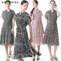 [쉬즈미스] 플라워 티어드 프릴 시폰 원피스