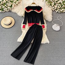 수입원피스 한혜진 한예슬st 블랙 니트 쉬즈 투피스세트