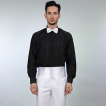 라베카 아담 턱시도 드레스 셔츠 윙카라