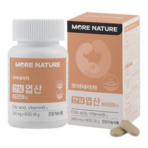 모어네이처 안심 엽산 비타민B12, 90정, 1개