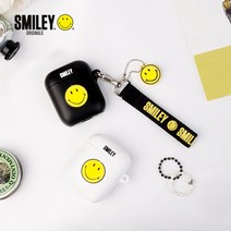 SMILEY ORIGINAL AirPods Keyring Case 스마일리 오리지날 에어팟 케이스, 블랙