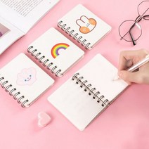 D 심플 일러스트 무지노트 다용도 낙서 메모장 휴대용 기자수첩, 토끼1P