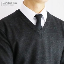 맨즈북 맨즈북 고밀도 캐시미어 남자 브이넥 니트 오피스룩 FS_WML020SSW01
