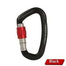 카리비너 카라비나 스텐 비너 등산 고리 암벽 등반 carabiner 25kn professional d 모양 나사 게이트 잠금 버클 carabiners 상승 장비, 04 black 25KN