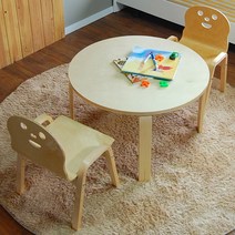 토리 원목 유아 오리지널의자 원형 책상세트 2-7세, 유아 원형 분홍 책상 / 오리지널의자 빨강+연두