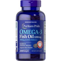 수입영양제 수입보충제 Puritans Pride 오메가3 피쉬 오일 1200mg 200 소프트젤13328