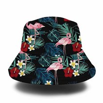 Pehede Camouflage Bucket Hat Double Side Army Hunting Reversible Sun Beach Travel Cap Fisherman Hats, Flamingo2