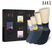 [AK PLAZA] [닥스양말] 남자 여자 혼합 4족 선물 세트 면 중목 사각라인 닥스체크 정장 학생 교복 패션 23821