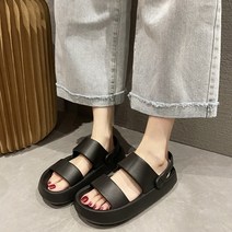 옷자락 [옷자락] 여자 남자 커플화 쿠션 슬링백 슬리퍼
