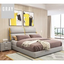 침대 프레임 라지킹프레임 패브릭 저상형 킹사이즈 데이베드, 라이트 그레이