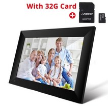 디지털액자 스마트액자 전자액자 10.1 인치 P100 WiFi 디지털 액자 16GB 스마트 전자 포토 프레임 APP 제어, 02 With 32G Card_01 EU Plug