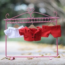 10cm인형옷 15cm인형옷 20cm인형옷 아이돌 소품 장식 굿즈인형 옷 의상 베이비돌 솜인형 무속성 솜뭉치 아이돌 인형 옷 20cm 물건 인형 옷 정장 신사 서양 셔츠 옷, 빨간 양복