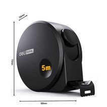 줄자 커팅 철자 Deli 3M/5M 고정밀 줄자 개폐식 탄소강 검정색 블레이드 측정 눈금자 도구 읽기 쉬움 슬림 휴대용, Black 5M