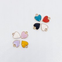 컬러 미니 하트 메탈키링 펜던트 키링부자재 에어팟키링 키링제작 금속키링 가방키링