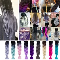 [피플앤제이]레게머리 점보 블레이즈 힙합 다양한 컬러 셀프 땋은머리 흑인머리, NO.212 블랙/라일락