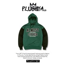[PLUS 82 HIYA] 남녀공용 커플 홍대 패션 스트릿 아플리케 후드