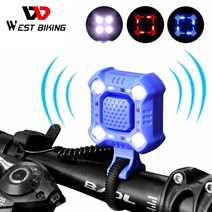 west biking 140db bike bell 4 램프 사이클링 라이트 1200mah electric horn 방수 usb 충전 초인종 큰 알람 자전거 벨, 블랙 세트