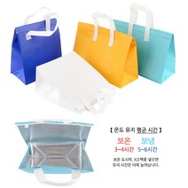 골든트리 심플 무지 칼라 보온보냉 부직포 손잡이 백 쿨러백 아이스백 보온백 보온가방, 소 - 흰색