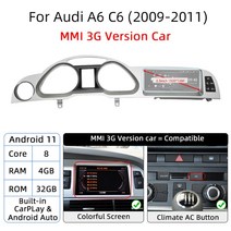 차량용 GPS 멀티미디어 플레이어 내비게이션 자동 라디오 스테레오 DSP 와이파이 안드로이드 12 8 128GB 카플레이 아우디 A6 C6 4f 2005-2009 MMI, [02] 8.8 4G32 MMI 3G