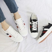 바이시유 발편한 삼선 캐주얼 캔버스 스니커즈 여성 단화 운동화 나인