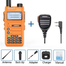 캠핑 생활무전기 업무용 디지털 워키토키 Abbree ar-f5 10w 강력한 스캐너 주파수 136-520mhz 128ch 무선 복사 주파수 ar-f8 장거리 호텔 레스토랑, 협력사, 스피커 마이크, 1-미국 사람