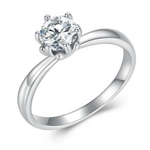 모이사 나이트 보석 BAMOER-0.8CT 라운드 14K 골드 도금 반지 여성용 D 컬러 VVS1 EX Lab 다이아몬드 약혼 925 스털링 실버 반지