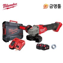 밀워키 M18 FSAGV100XB-502X 충전그라인더 18V 5.0AH 2팩 BL모터 5단속도조절, 2개