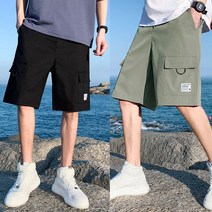 남성 카고 5부 밴딩 반바지 4XL 시원한 여름 팬츠 고무줄 편한 빅사이즈 남자 바지 바캉스 휴가 해변 캠핑 여름용 추천