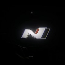 호환 nf 소나타 부품무선 웰컴라이트 자동차 도어 스텝 LED 프로젝터 조명 2 개 N 라인 벨로스터 코나 엘란, 01 For N Logo_03 Black shell