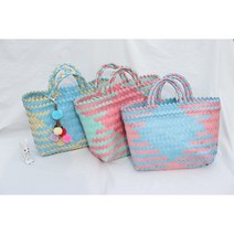 웁스샵 발리 비치백 S사이즈 위빙백 PVC가방 빨대가방 라탄백