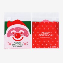 피크닉앤패키지 크리스마스 선물포장용품 산타 루돌프 비닐봉투 포장지, 19_스마일산타 접착 10장, 10개