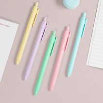 뽀너스 마카롱 볼펜 똑딱이 원터치 펜 1.0mm 5color 인쇄제작가능, 퍼플