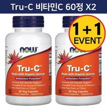 2개 나우푸드 Tru-C 비타민 C 베지 캡슐 60 정 4개월분 아세로라 함유 Vitamin C