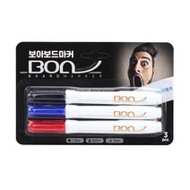 보아 보드마카 혼합3본 1세트 흑색 청색 적색 화이트보드마카 마카펜
