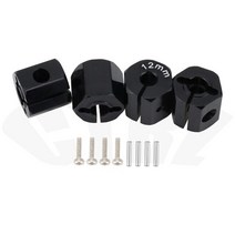 알루미늄 휠 육각 드라이브 허브 핀 나사 포함 RC 자동차 크롤러 HSP HPI Tamiya Traxxas 슬래시 5mm 6mm 7mm 8mm 9mm 10mm 11, Black 12mm