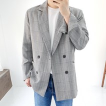 남자 오버핏 체크 블레이져 가을 자켓 2컬러