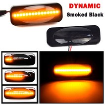 방향지시등 다이나믹 깜빡이 사이드 마커 라이트 LED 턴 신호 흐르는 물 점멸 램프 오펠 오메가 B Stufenheck 캐러밴 1994-2003 에 적합, [01] Dynamic Smoked Black, 1개