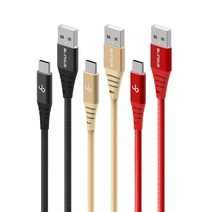 1+1+1+1 블링어스 쉴드메탈 마이크로 C타입 고속 충전 케이블 30cm, 1m, 골드