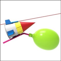 줄타는 종이컵 풍선로켓 (5인용) 종이컵로켓 만들기 과학교구 원리창작교구