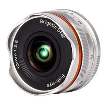 캠코더렌즈 카메라렌즈 Brightin Star 10mm F5.6 Fisheye 광각 프라임 수동 초점 카메라 렌즈 Fujifilm FX, 02 Silver_02 M4/3