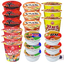 소컵 라면 6종 세트 (육개장 사발면 3p + 김치 사발면 3p + 진라면 매운맛 3p + 신라면 3p + 안성탕면 3p + 진짬뽕 3p), 1세트