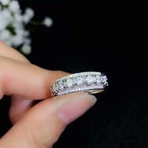 약혼반지 커플반지 웨딩 주얼리 실버 골드 모이사나이트 반지 아름다운 스레드 925 스털링 다이아몬드 여성을 위한 패션