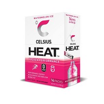 CELSIUS HEAT On-the-Go 퍼포먼스 에너지 파우더 스틱 패킷 수박 아이스 14개 팩 4974533265