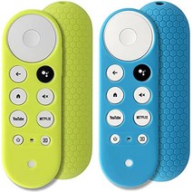 (2주배송) 엔비디아 안드로이드 티비 프로 Google TV 음성 리모컨이 있는 Chromecast Pinowu 미끄럼 방지 실리콘 케이스 커버녹색 및 파란색와 호환되는 원격 커버, [03] 청록색 및 녹색