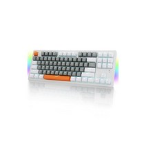 e원소 게이밍 키보드 기계 80% 키보드 차축 87키 TKL 안티 고스트 키 RGB 측면 발광 백라이트 부착 유선 탈착식 케이블/사무실/게임용 Windows XP/Vista/7/8/10 지원, 텐키리스