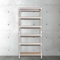 스피드랙 무볼트 조립식 앵글 철제 선반 6단 1500 x 400 x 2100, 화이트, 12mm 강화 MDF 보드